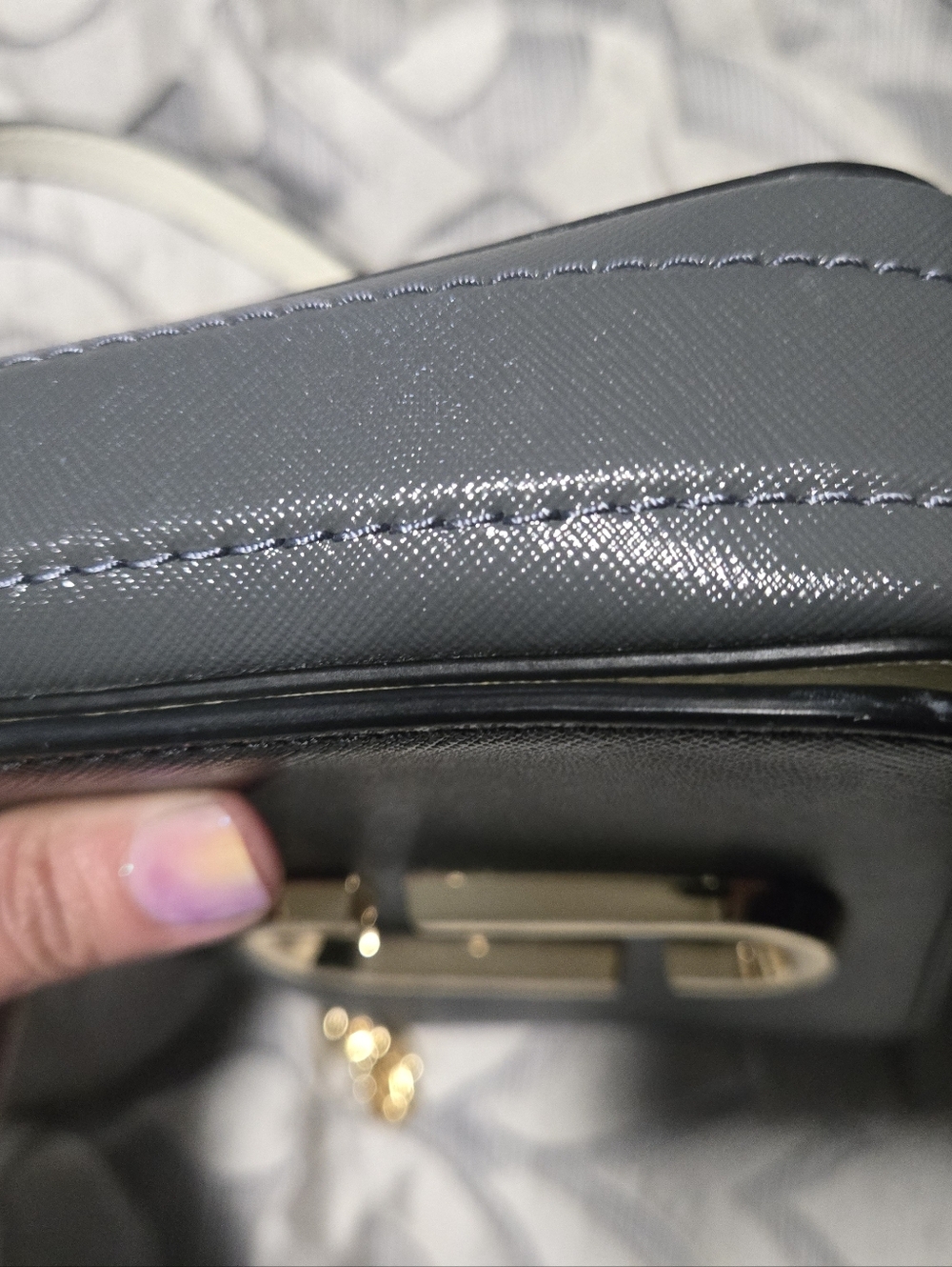 Marc Jacobs Inspired Black Leather Crossbody with Gold Hardware - Picture 4 of 6